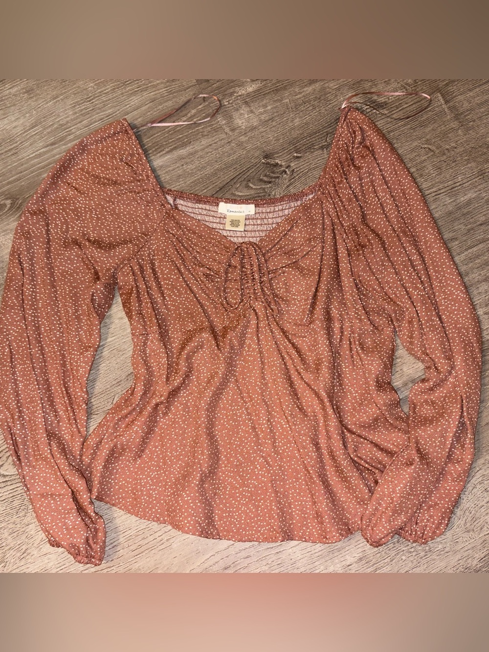 URBAN Romantics Rust Dot Peasant Top